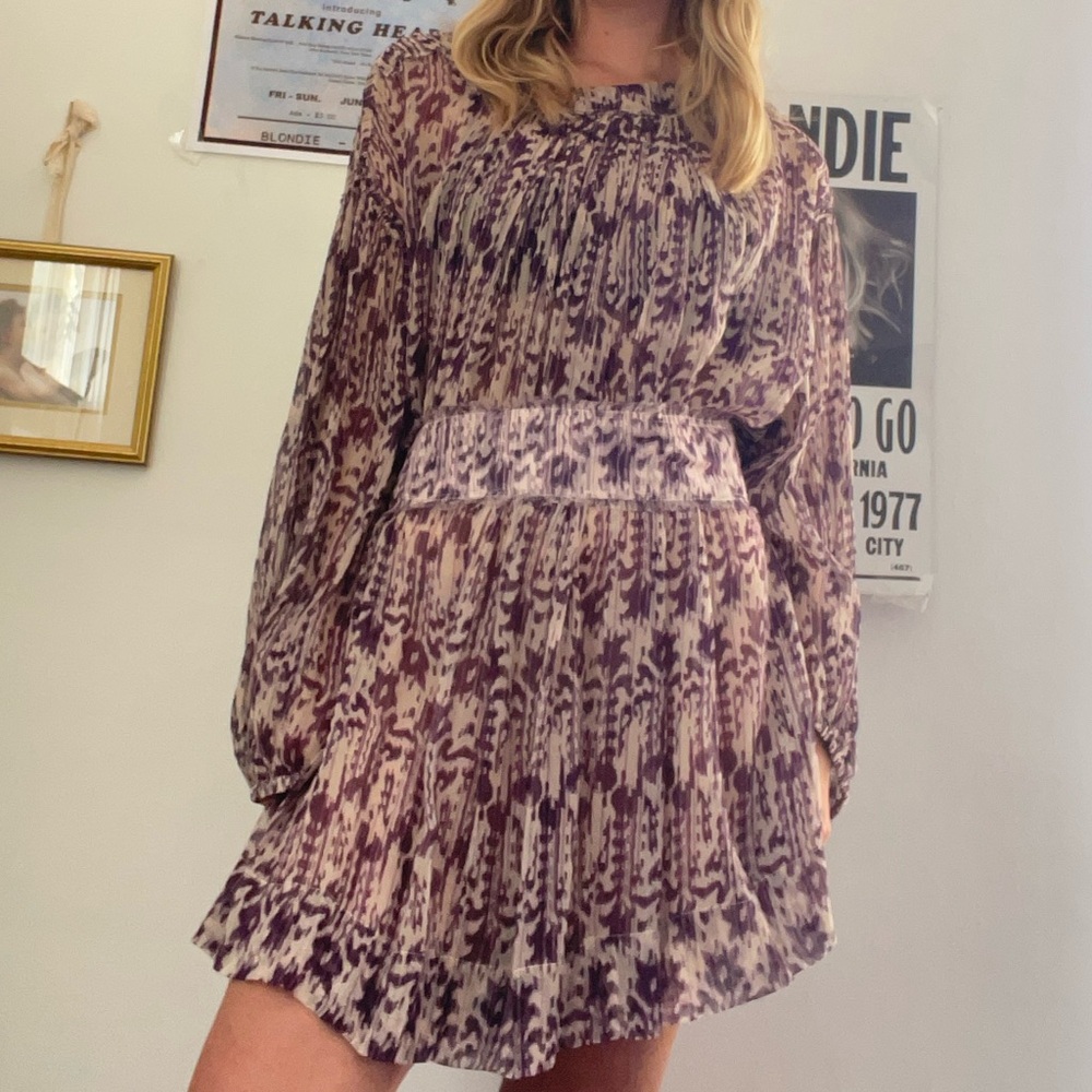 Étoile Isabel Marant purple patterned mini dress luxury designer vintage
